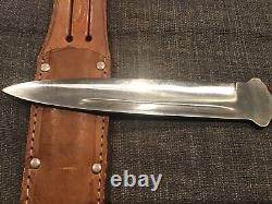 Vintage Rare Romo Throwing Fighting Knife Solingen Germany Leather Sheath 10