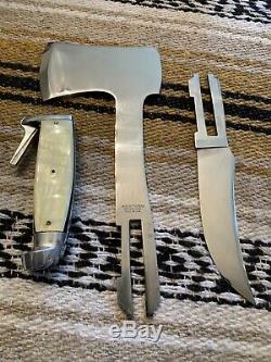 Vintage Rare Western USA Axe-Knife Axe Bowie Survival Knife Set WithSheath/Box