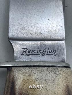 Vintage Remington RH-73 Stag Hunting Knife USA with Orig Sheath Estate