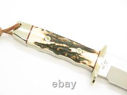 Vintage Rigid RG46 Tak Fukuta Seki Japan Stag Fixed Bowie Hunting Knife (Lot 6)