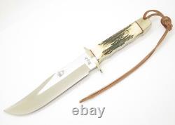 Vintage Rigid RG46 Tak Fukuta Seki Japan Stag Fixed Bowie Hunting Knife (Lot 8)