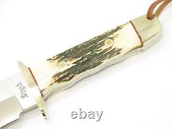 Vintage Rigid RG46 Tak Fukuta Seki Japan Stag Fixed Bowie Hunting Knife (Lot 8)