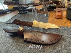 Vintage Rigid USA Fixed Blade Hunting Knife Leather Sheath Amazing Condition USA