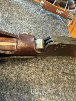 Vintage Rigid USA Fixed Blade Hunting Knife Leather Sheath Amazing Condition USA