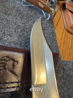 Vintage Rigid USA Fixed Blade Hunting Knife Leather Sheath Amazing Condition USA