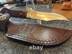 Vintage Rigid USA Fixed Blade Hunting Knife Leather Sheath Amazing Condition USA