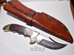 Vintage Rigid USA Fixed Blade Hunting Skinner Knife With Sheath