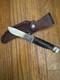 Vintage Robeson Shuredge No. 1 Hunting Knife Stacked Leather Handle fixed