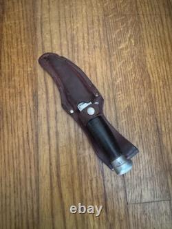 Vintage Robeson Shuredge No. 1 Hunting Knife Stacked Leather Handle fixed