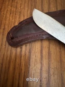 Vintage Robeson Shuredge No. 1 Hunting Knife Stacked Leather Handle fixed