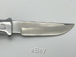 Vintage Ruana 11A Knife Blade Signed with Bullwhip Bonner Montana with Sheath