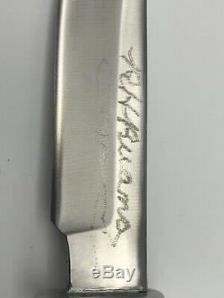 Vintage Ruana 11A Knife Blade Signed with Bullwhip Bonner Montana with Sheath