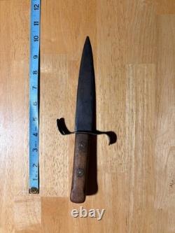 Vintage S-Guard Fighting Knife Possible WWI German Grabendolch Wood Grip
