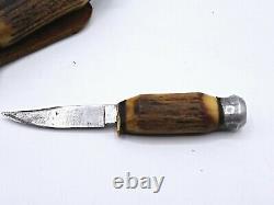 Vintage SOLINGEN Germany Duo Knife Stag Handle Hunting Knife Set