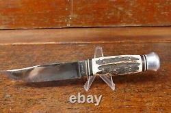 Vintage SOLINGEN Piggyback Duo Knife Stag Handle 2-Piece Hunting Knife Set