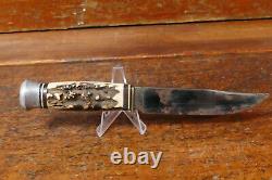 Vintage SOLINGEN Piggyback Duo Knife Stag Handle 2-Piece Hunting Knife Set