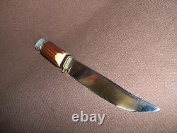 Vintage Sam Bohlin Large Hunting Knife Stag Handles