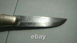 Vintage Scandinavian Mora Fixed Blade Knife with Bone Handle & Scabbard