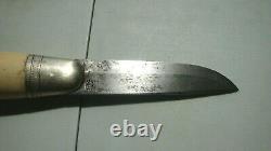 Vintage Scandinavian Mora Fixed Blade Knife with Bone Handle & Scabbard