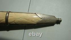 Vintage Scandinavian Mora Fixed Blade Knife with Bone Handle & Scabbard