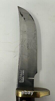 Vintage Schrade 165 Old Timer Fixed Blade Hunting Knife and Sheath