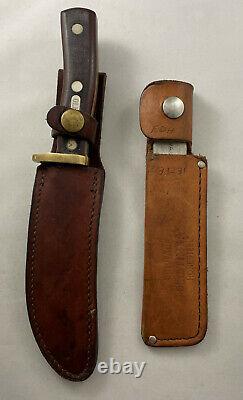 Vintage Schrade Knife Old Timer 165 with Leather Sheath & Honesteel