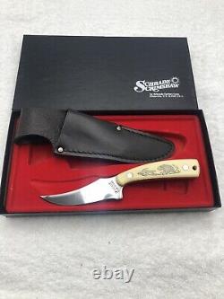 Vintage Schrade Scrimshaw (Bear And Dog) SC205 Fixed Blade Sheath Knife