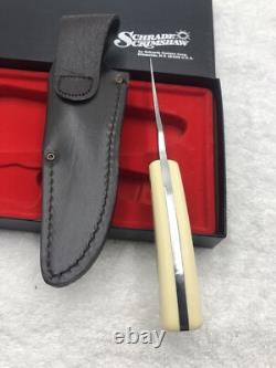 Vintage Schrade Scrimshaw (Bear And Dog) SC205 Fixed Blade Sheath Knife