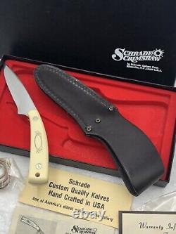 Vintage Schrade Scrimshaw (Deer Head) SC501 Fixed Blade Sheath Knife NIB Made US