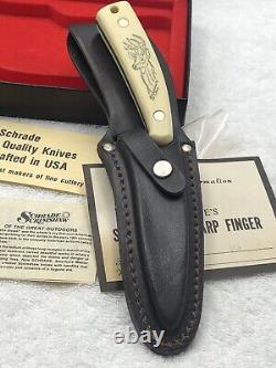 Vintage Schrade Scrimshaw (Deer Head) SC501 Fixed Blade Sheath Knife NIB Made US