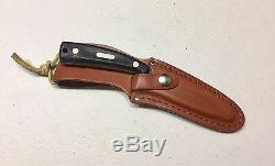 Vintage Schrade USA 1580T Old Timer Hunting Skinning Knife Gut Hook WithSheath