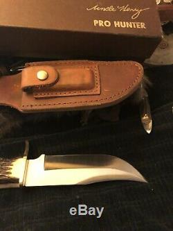 Vintage Schrade Uncle Henry 171UH Pro Hunter Knife with Leather Sheath and Box