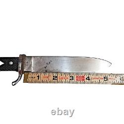 Vintage Solingen German Fixed Blade Bowie Knife Bundled Handmade Leather Sheath