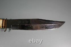 Vintage Solingen Germany Bowie Knife GL Koller Rare! Carved Stag Handle. 7.5