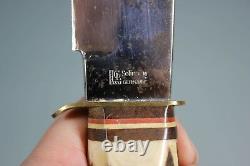 Vintage Solingen Germany Bowie Knife GL Koller Rare! Carved Stag Handle. 7.5