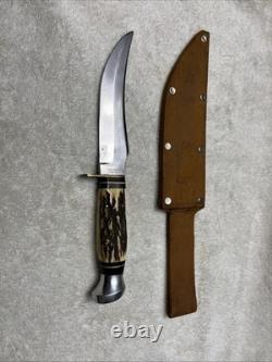 Vintage Solingen Olsen CO. 2700 Fixed 5 Blade Knife Original Buffalo skinner