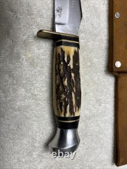 Vintage Solingen Olsen CO. 2700 Fixed 5 Blade Knife Original Buffalo skinner