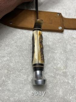 Vintage Solingen Olsen CO. 2700 Fixed 5 Blade Knife Original Buffalo skinner
