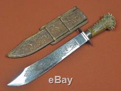 Vintage Spanish Spain Large Hunting Knife & Sheath