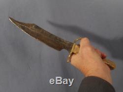 Vintage Stag Antler Handle Bowie Hunting Knife Handmade antique estate find