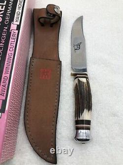 Vintage Stag J A Henckels Sheath Knife HK503 Made In Solingen Germany Excellent