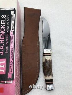 Vintage Stag J A Henckels Sheath Knife HK503 Made In Solingen Germany Excellent