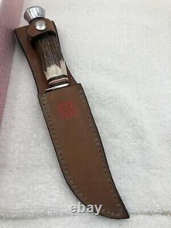 Vintage Stag J A Henckels Sheath Knife HK503 Made In Solingen Germany Excellent