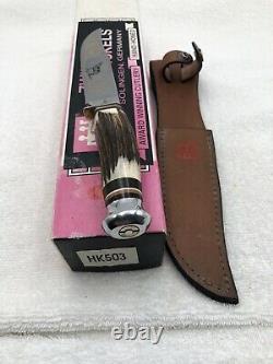 Vintage Stag J A Henckels Sheath Knife HK503 Made In Solingen Germany Excellent