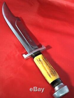 Vintage Stag Solingen Germany African Hunter Rhino Hunting Bowie Knife -hoffritz