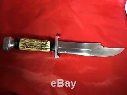 Vintage Stag Solingen Germany African Hunter Rhino Hunting Bowie Knife -hoffritz