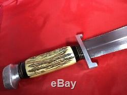 Vintage Stag Solingen Germany African Hunter Rhino Hunting Bowie Knife -hoffritz