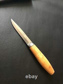 Vintage Sweden Knife P Holmberg Eskilstuna Hunting Knife with Leather Sheath