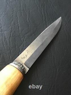 Vintage Sweden Knife P Holmberg Eskilstuna Hunting Knife with Leather Sheath