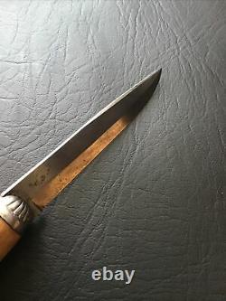 Vintage Sweden Knife P Holmberg Eskilstuna Hunting Knife with Leather Sheath